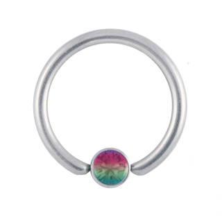 Jewelled Disc Closed Ring 1.2x8x4